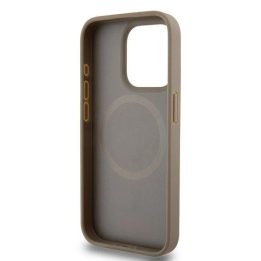 DKNY odinis, su išspausdintu raštu, metaliniu logotipu ir MagSafe“ dėklas iPhone 15 Pro Max“ – rudas
