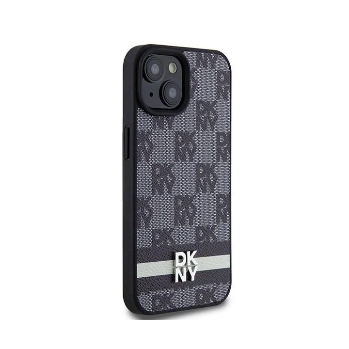 DKNY odinis languotas ir raštuotų juostelių dėklas iPhone 15/14/13“ – juodas