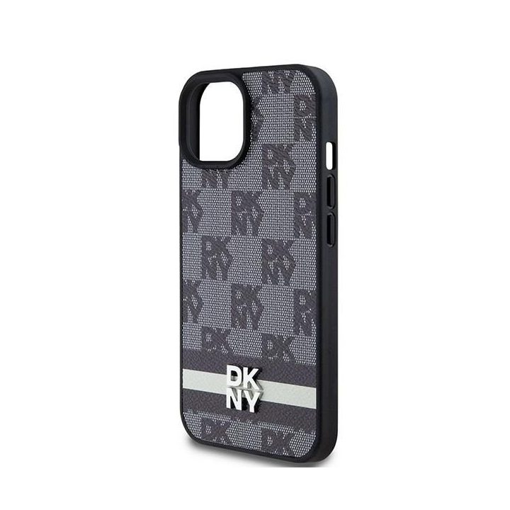 DKNY odinis languotas ir raštuotų juostelių dėklas iPhone 15/14/13“ – juodas