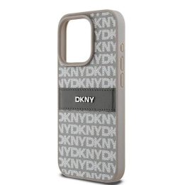 DKNY odos Mono Stripe“ ir metalo logotipas skirtas iPhone 15 Pro“ – smėlio spalvos