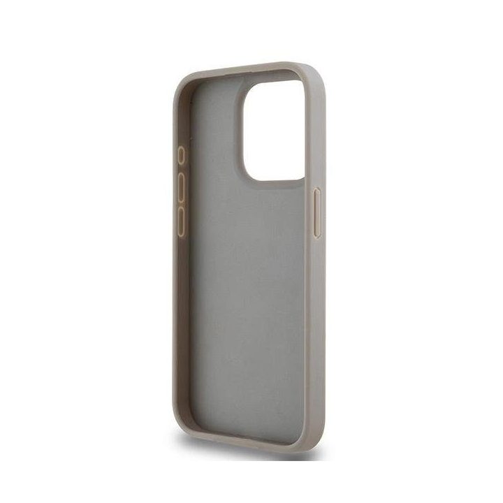 DKNY odos Mono Stripe“ ir metalo logotipas skirtas iPhone 15 Pro“ – smėlio spalvos