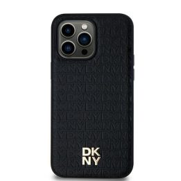 DKNY Leather Pattern Metal Logo“ MagSafe“ dėklas Samsung Galaxy S24 Ultra“ – juodas