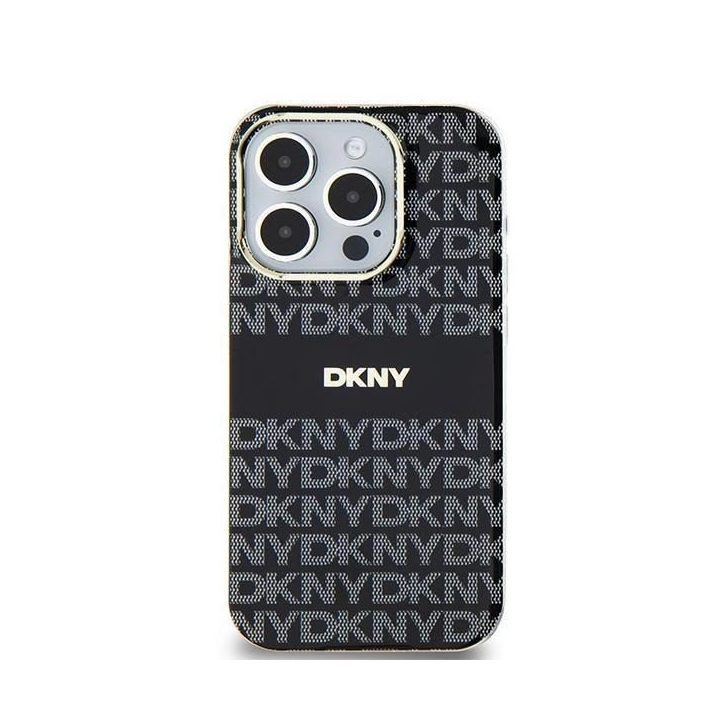 DKNY IML Mono & Stripe MagSafe“ dėklas iPhone 11“ / Xr“ – juodas