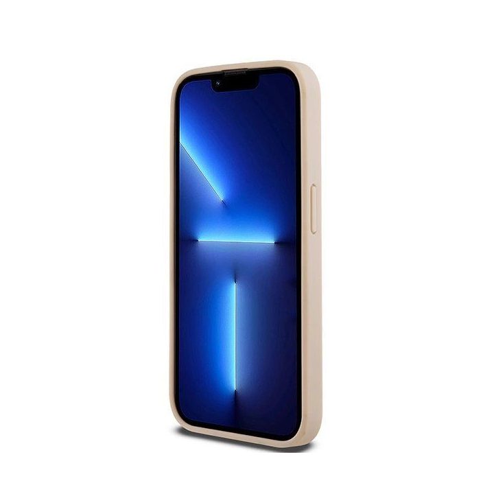 DKNY odos mono juostos ir metalo logotipas iPhone 15 Pro“ dėklui - rožinis