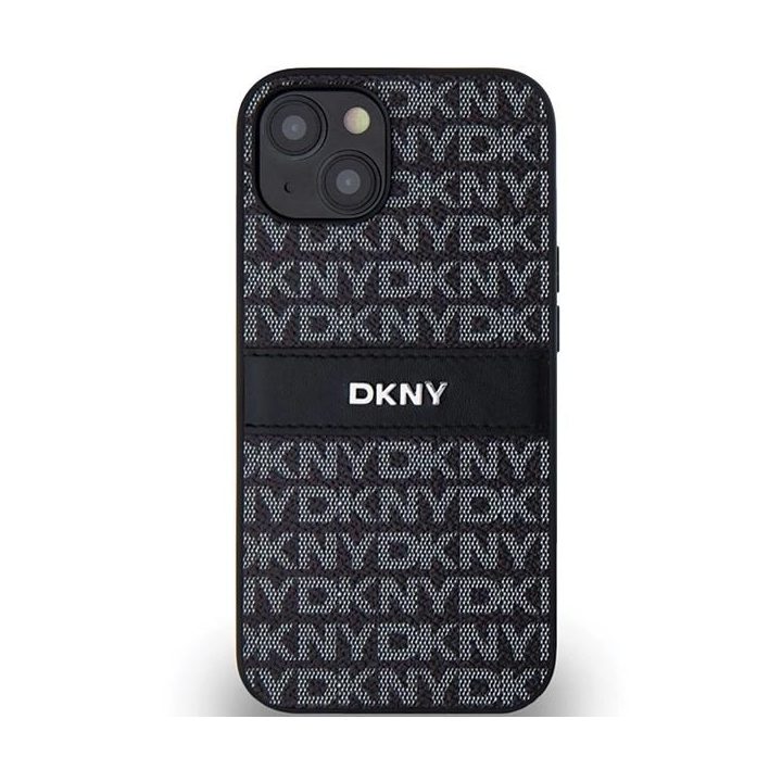 DKNY odinis Mono Stripe“ ir metalinis Logo“ dėklas iPhone 15/14/13“ – juodas