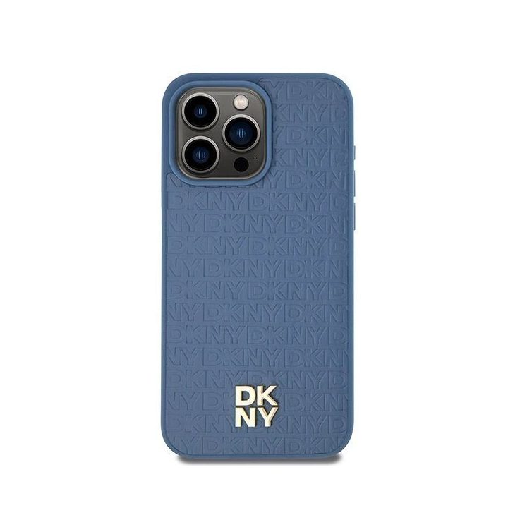 DKNY odos monograma raštuotas metalinis su logotipu MagSafe dėklas iPhone 15 Pro Max“ – mėlynas