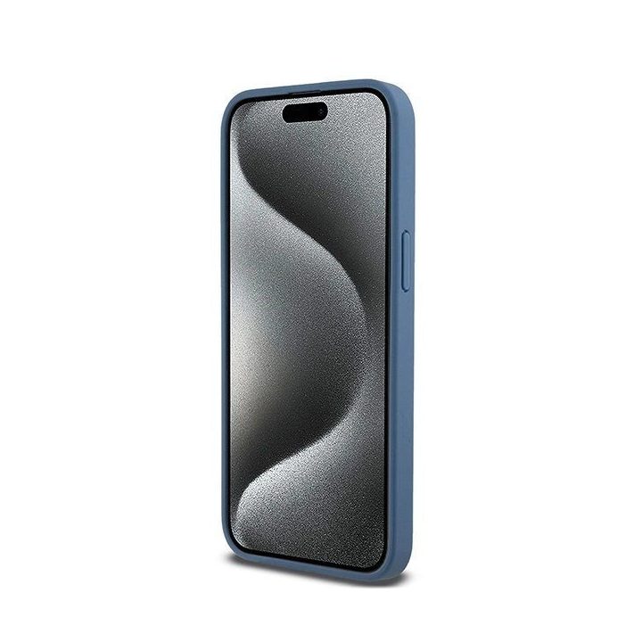 DKNY odos monograma raštuotas metalinis su logotipu MagSafe dėklas iPhone 15 Pro Max“ – mėlynas
