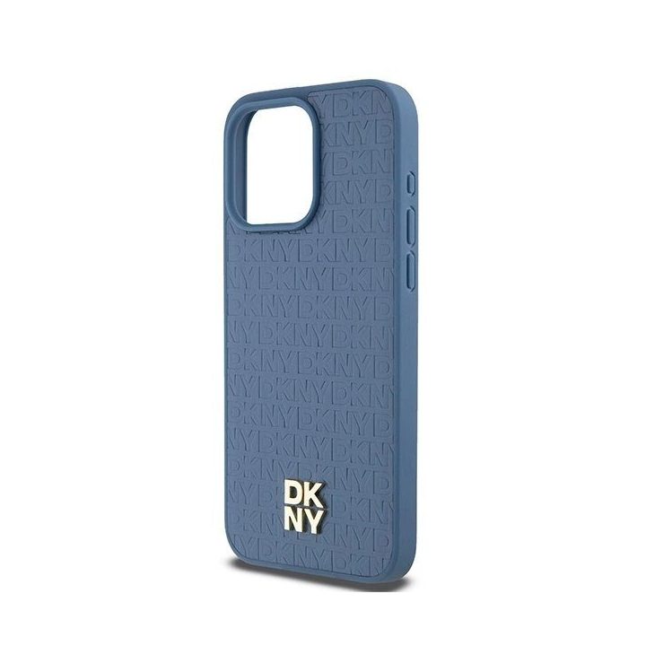DKNY odos monograma raštuotas metalinis su logotipu MagSafe dėklas iPhone 15 Pro Max“ – mėlynas
