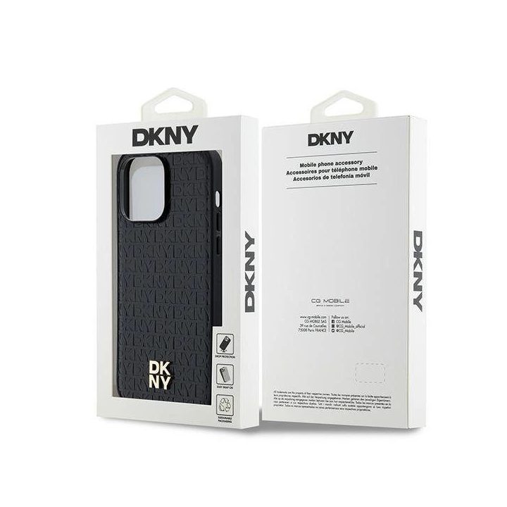 DKNY odinis raštais puoštas dėklas su metalizuotu logotipu MagSafe“, skirtas iPhone 13 Pro Max“ – juodas