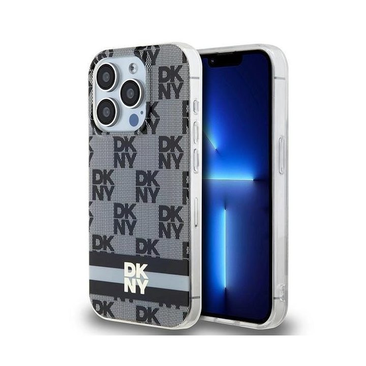 DKNY IML languotas vieno rašto ir spausdintų juostų MagSafe“ dėklas skirtas iPhone 15 Pro“ - juodas