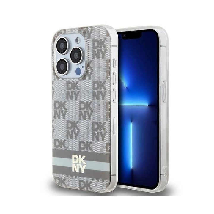 DKNY IML languotas mono raštas ir spausdintų juostų MagSafe“ dėklas iPhone 14 Pro“ – smėlinis