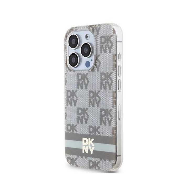 DKNY IML languotas mono raštas ir spausdintų juostų MagSafe“ dėklas iPhone 14 Pro“ – smėlinis