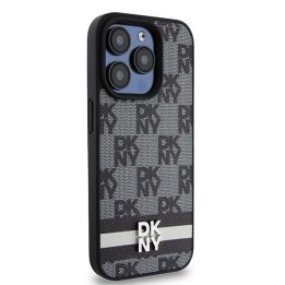 DKNY odinis dėklas su languotu mono raštu ir spausdintų juostų raštu skirtą iPhone 15 Pro Max“ - juodos spalvos