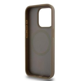 DKNY odinis dėklas su metaline logo MagSafe skirtas iPhone 15 Pro Max” - rudas