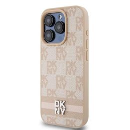 DKNY“ odinis languotas raštas su spausdintomis juostelėmis dėklas iPhone 15 Pro Max“ – rožinis