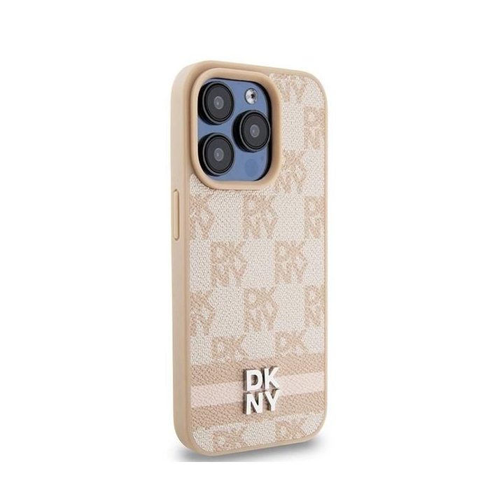 DKNY“ odinis languotas raštas su spausdintomis juostelėmis dėklas iPhone 15 Pro Max“ – rožinis