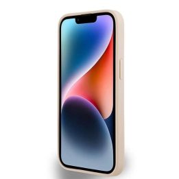 DKNY odinis languotas vienspalvis raštas ir atspausdintų dryžių dėklas iPhone 15 / 14 / 13 - rožinis