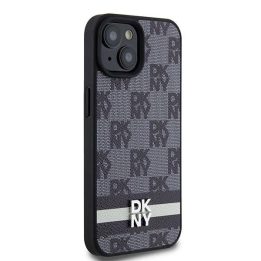 DKNY odinis languotas, monofoninės struktūros ir su spausdintomis juostelėmis dėklas iPhone 15 Plus / 14 Plus“ – juodas