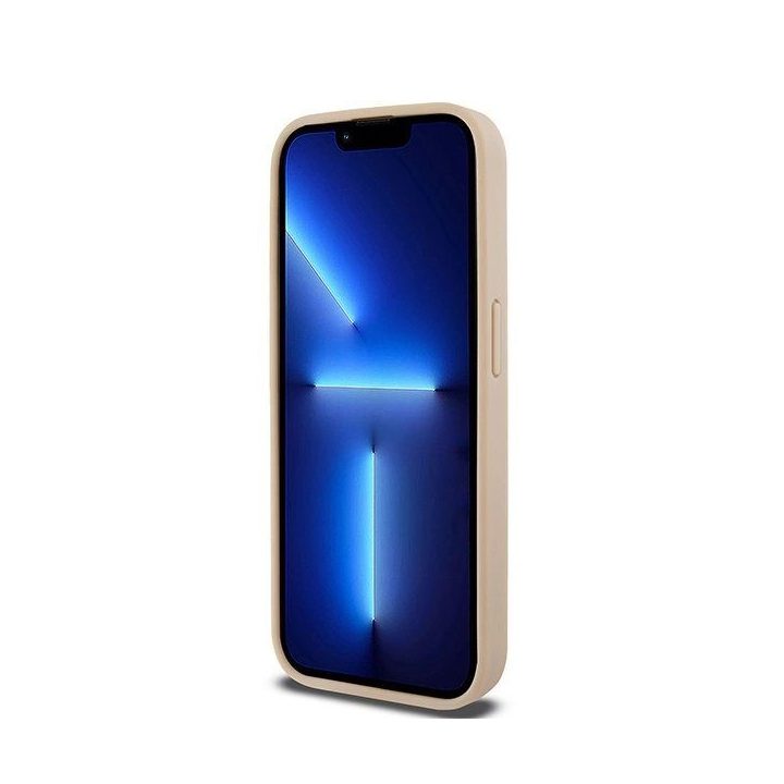 DKNY odinis languotas Mono raštas ir spausdintų dryžių dėklas iPhone 15 Pro telefonui - rausvas