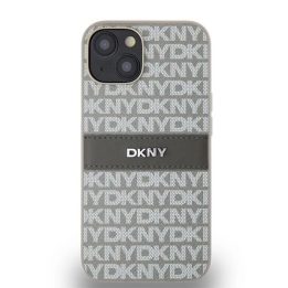 DKNY odinis vienspalvis dryžuotas ir metalinis logotipas skirtas iPhone 15/14/13“ - smėlio spalvos