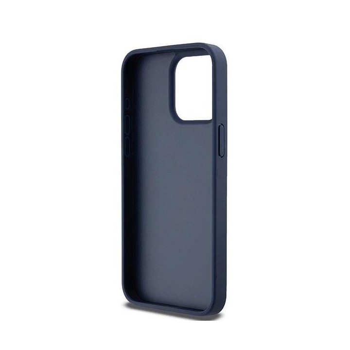 DKNY Leather Mono Stripe & Metal Logo dėklas iPhone 15 Pro Max – mėlynas