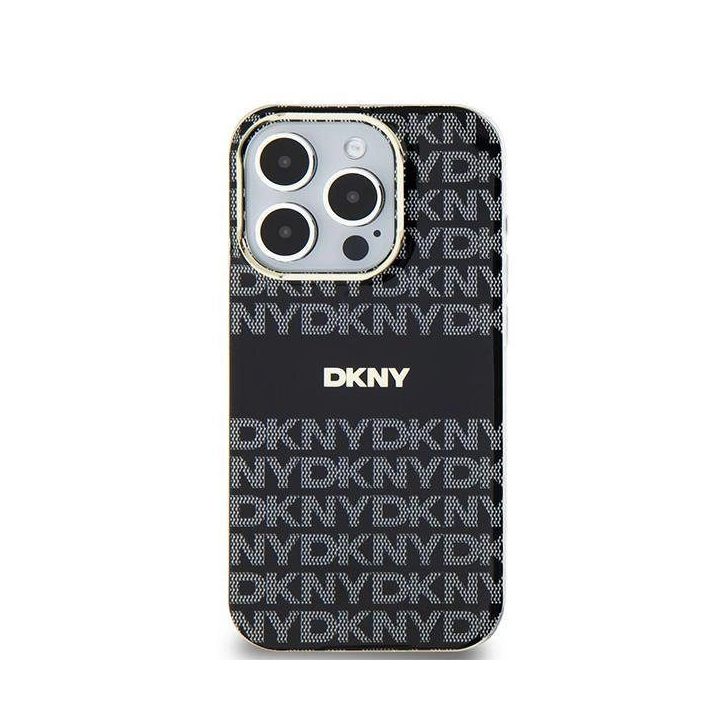 DKNY IML Mono & Stripe MagSafe dėklas iPhone 15/14/13 - juodas