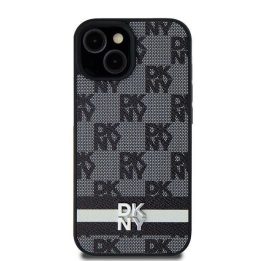 DKNY odinis languotas vienspalvis raštas ir spausdintų juostelių dėklas Samsung Galaxy S24 - juodas