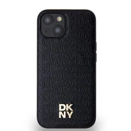 DKNY odinis monogramos rašto metalinis MagSafe“ dėklas iPhone 15/14/13“ – juodas