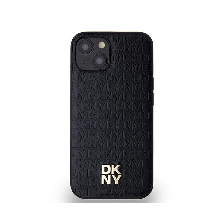 DKNY odinis monogramos rašto metalinis MagSafe“ dėklas iPhone 15/14/13“ – juodas
