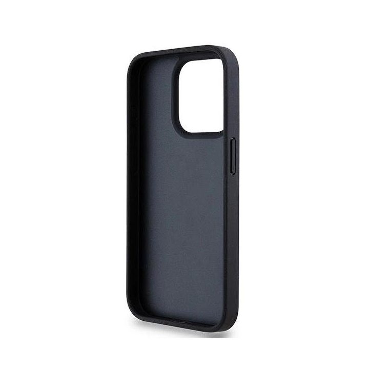 DKNY Leather Mono Stripe & Metal Logo dėklas iPhone 15 Pro Max - juodas