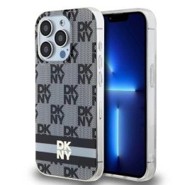 DKNY IML šachmatų lentą primenantis vienspalvis raštas ir spausdintų juostelių MagSafe“ dėklas skirtas iPhone 14 Pro Max“ – juod