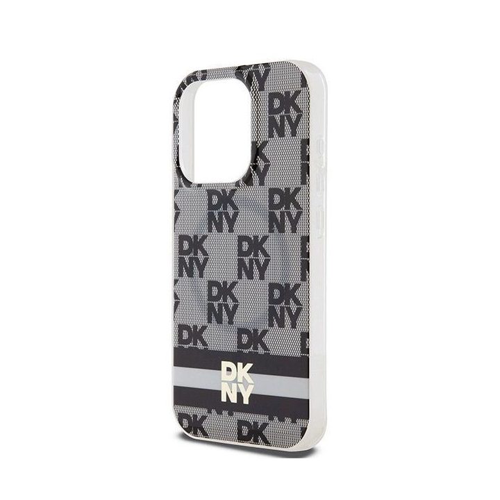 DKNY IML šachmatų lentą primenantis vienspalvis raštas ir spausdintų juostelių MagSafe“ dėklas skirtas iPhone 14 Pro Max“ – juod