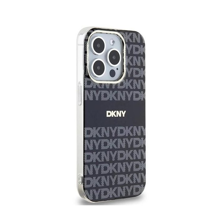 DKNY IML Mono & Stripe MagSafe dėklas iPhone 14 Pro Max - juodas