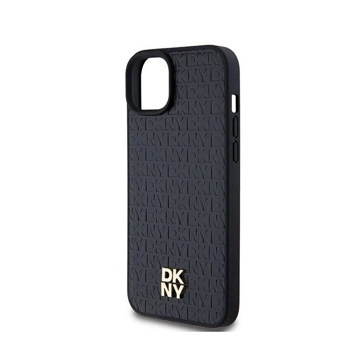 DKNY odinis raštuotas metalinis logotipo MagSafe“ dėklas iPhone 15/14/13“ – juodas