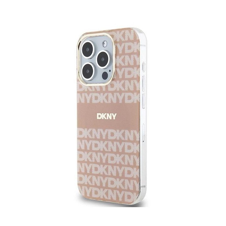 DKNY IML Mono & Stripe MagSafe dėklas iPhone 14 Pro Max – rožinis