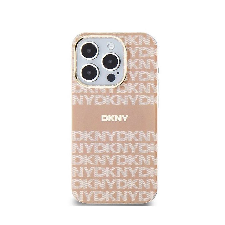 DKNY IML Mono & Stripe MagSafe dėklas iPhone 14 Pro Max – rožinis