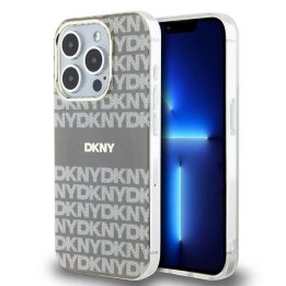 DKNY IML Mono ir Stripe MagSafe dėklas iPhone 15 Pro — smėlinis