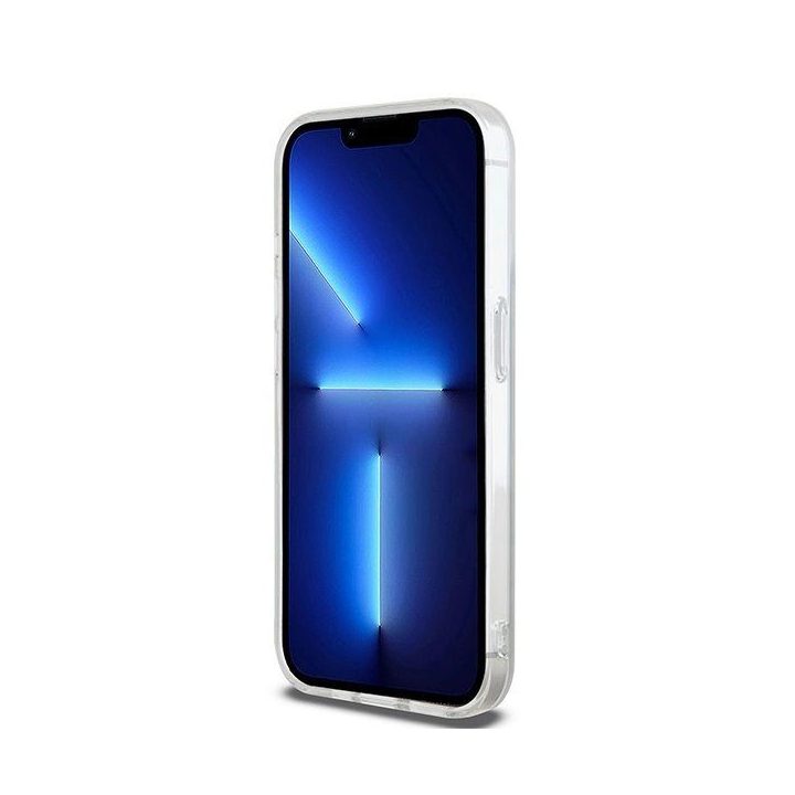 DKNY IML Mono ir Stripe MagSafe dėklas iPhone 15 Pro — smėlinis