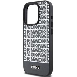 DKNY odinis telefono dėklas su logotipu ir įspausto rašto MagSafe“ sistema iPhone 15 Pro“ – juodas