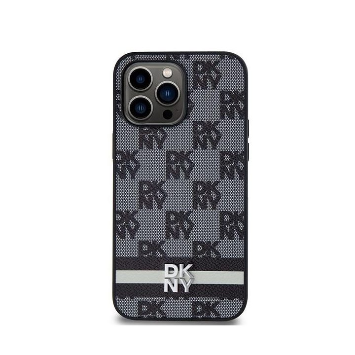 DKNY odinis juodai baltais langeliais dryžuotas dėklas iPhone 14 Pro Max“