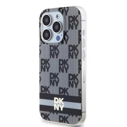 DKNY IML Checkered Mono Pattern & Printed Stripes MagSafe dėklas iPhone 13 Pro Max - juodos spalvos