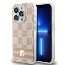 DKNY IML šachmatų langelių rašto ir margintomis juostelėmis MagSafe“ dėklas iPhone 13 Pro Max“ – rožinis
