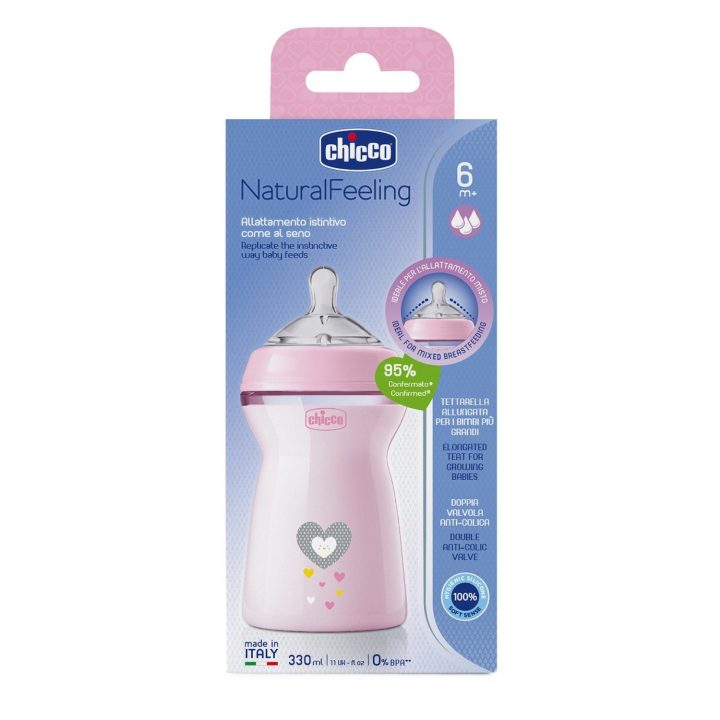 00081335100000 NF plastikinis buteliukas 6 mėn.+ 330 ml mergaitei
