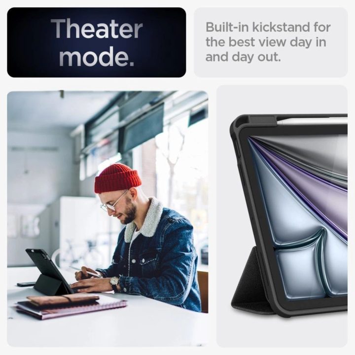 dėklas iPad Air“ 10,9“ 4.5 2020–2022 m. / 11,6“ 2024 m. – juoda spalva