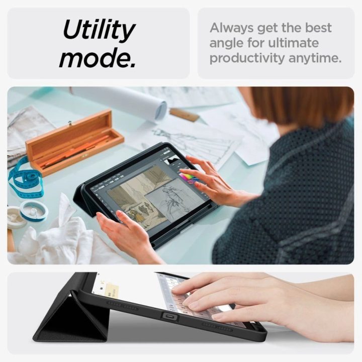 dėklas iPad Air“ 10,9“ 4.5 2020–2022 m. / 11,6“ 2024 m. – juoda spalva