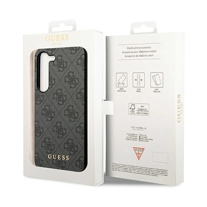 Guess 4G Charms Collection dėklas Samsung Galaxy A35 - juodas