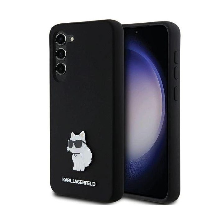 Karl Lagerfeld Silicone Choupette Metal Pin apvalkalas Samsung Galaxy S24+“ – juodas