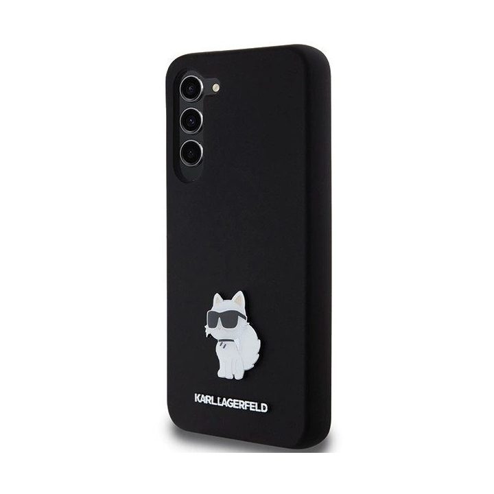 Karl Lagerfeld Silicone Choupette Metal Pin apvalkalas Samsung Galaxy S24+“ – juodas