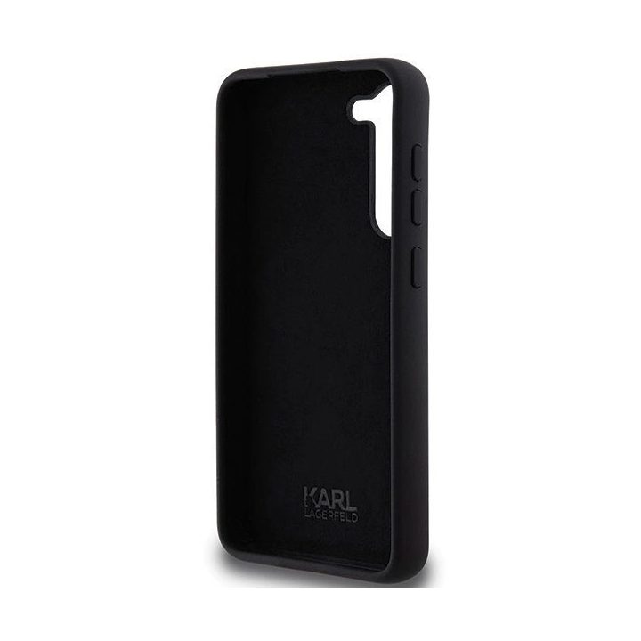 Karl Lagerfeld Silicone Choupette Metal Pin apvalkalas Samsung Galaxy S24+“ – juodas