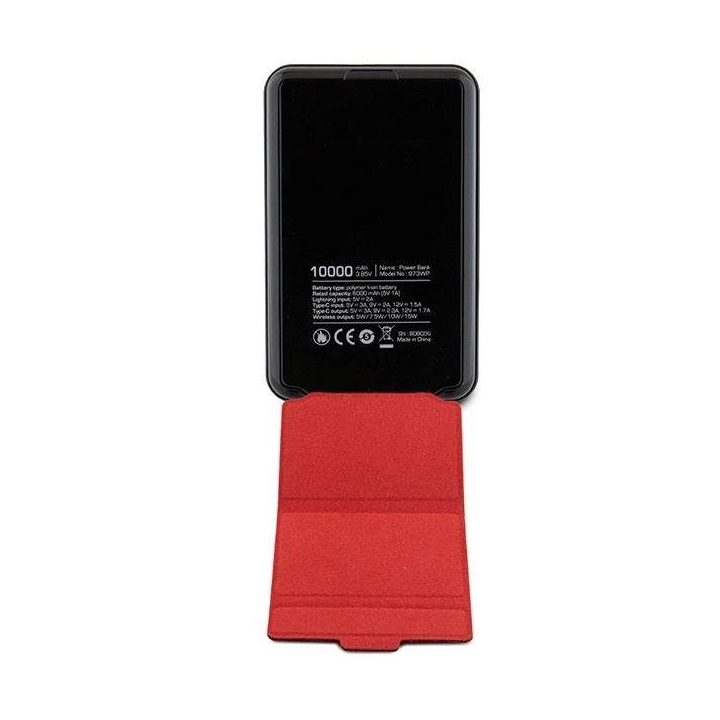 Powerbank“ Ferrari Logo su metalu MagSafe“ indukcija, 15W 10000 mAh su stovo funkcija - juodas